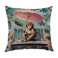 thumbnail image 5 of Chinoiserie Throw Pillow Covers 18x18 Inch, Floral Blue & White Porcelain Palace Peacock Monkey Decorative Pillow Cases, 5 of 6