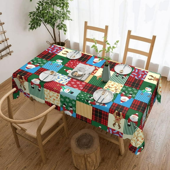 Christmas Tablecloth 54x72Inch, Christmas Table Clothes for Rectangle Tables, Snowman Christmas Tablecloth, Winter Holiday Tablecloth for Christmas Decoration, Party and Family Gathering