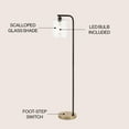 thumbnail image 4 of JONATHAN Y Easton 60.75" Modern Minimalist Metal/Ribbed Glass LED Floor Lamp, Brass Gold/Black, JYL1142A, 4 of 7