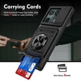 thumbnail image 2 of Kryonix for Motorola Moto Edge 50 Ultra Case with Wallet Card Holder [Store 2 Cards] 360° Magnetic Rotated Ring Kickstand,Armor Shockproof Case,Military Grade Heavy Duty Protection Cover,Black, 2 of 8
