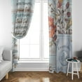 thumbnail image 4 of Wooden Cotton Flower Curtains for Kitchen,Spring Floral Rustic Country Wooden Farmhouse Flower Plant Country Botany Art Printed Nature Living Room Bedroom Window Drapes 21x54in,2 Panel Set, 4 of 6