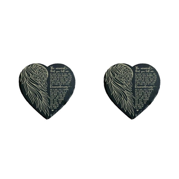 Wosthever Duelo Piedra conmemorativa Familias Piedras Figuras Recordatorio Pérdida de simpatía Regalo Interior Hogar Exterior Pasillo Balancearse Tamaño 10x10cm 2piezas Wosthever CBP264777