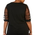 thumbnail image 2 of NY Collection Womens Plus Shadow Stripe Crewneck Blouse, 2 of 2