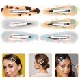 thumbnail image 3 of Girls Hair Accessories Women Styling Hair Clip Fashion Square Acetate Sheet 6Pcs, 3 of 4