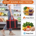 thumbnail image 7 of 3 Pack Cooler Food Delivery Bag, Insulated Grocery Bags Insulated Cooler Bag for Hot or Cold Food Delivery, Groceries, Travel, Shopping(Black & Red), 7 of 7