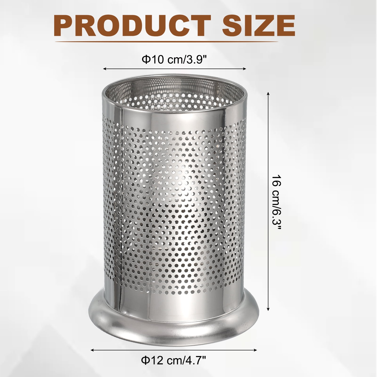 Stainless Steel Utensil Holder, Kitchen Cutlery Holder Small Hole Flatware Organizer for Forks Silver