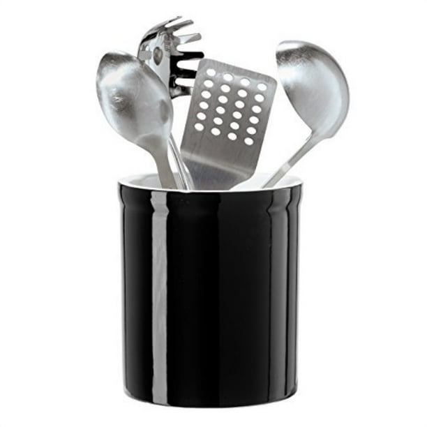 Oggi Black Ceramic 7 Inch Utensil Holder - Walmart.com - Walmart.com