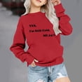 thumbnail image 2 of Chandail en Molleton Imprimé "I'm Yes Cold Me 24:7 Pouces Manches Longues Col Rond Lettres Décontracté Ample, 2 of 4