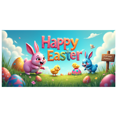 thumbnail image 3 of Colorful Furry Letter Happy Easter Banner with Bunny Chick and Egg Elements Easter Party Decorations Photography Backdrop Spring Celebration Decor Background, 3 of 4