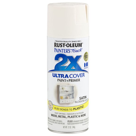 6‐Pack of 12 oz Rust‐Oleum 346950 Painter's Touch 2X Blossom White Ultra Cover Paint   Primer Spray Paint, Satin