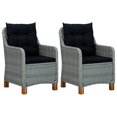 thumbnail image 2 of vidaXL 3 Piece Garden Lounge Set with Cushions Poly Rattan Light Grey, 2 of 12