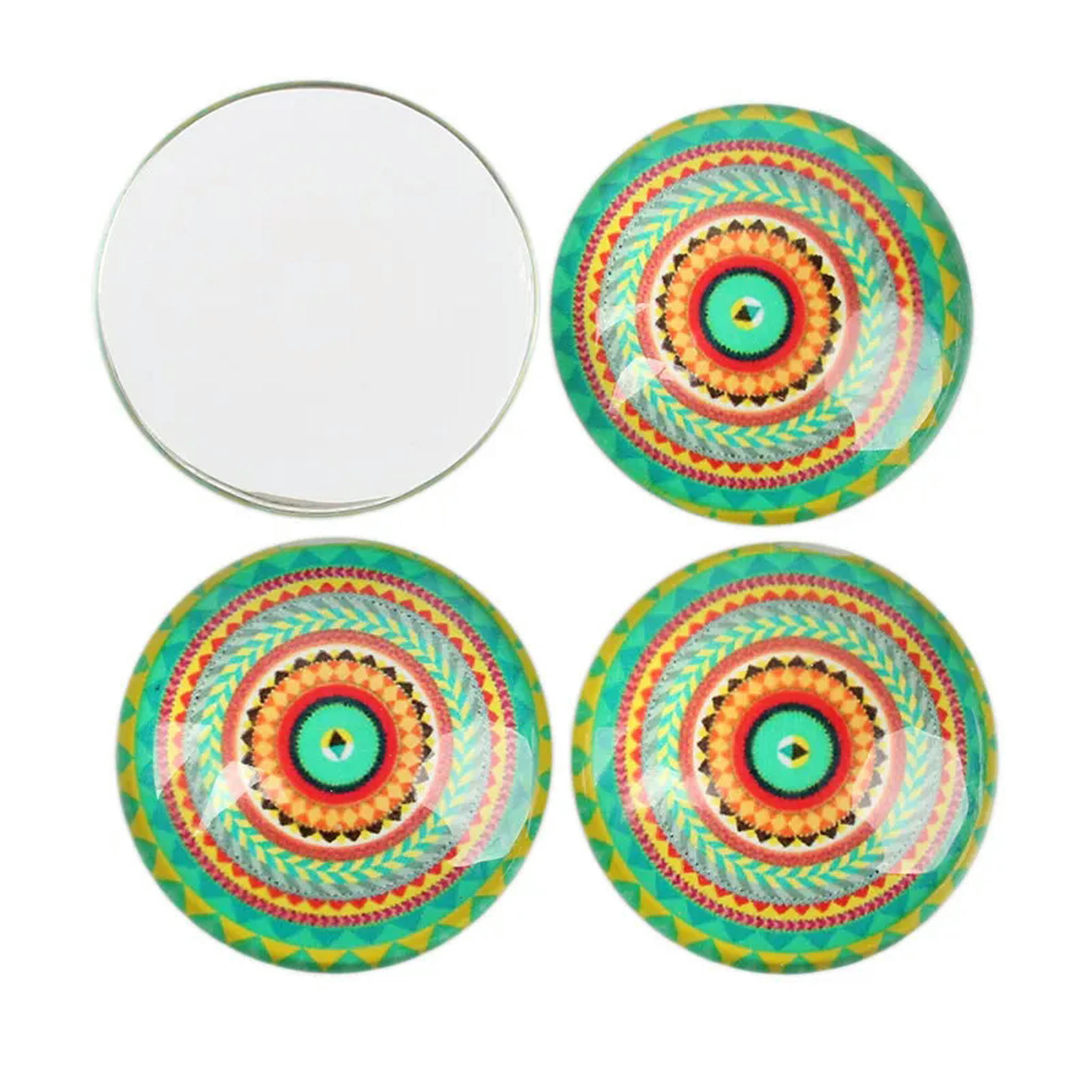 U8MO 200Pcs Mosaic Printed Glass Half Round/Dome Cabochons for Earring Jewelry Making