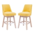 thumbnail image 3 of Costaelm Amélie 26" Upholstered Swivel Counter Height Bar Stools (Set of 2), Mustard, 3 of 4
