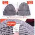 thumbnail image 4 of Sinhoon Wool Knit Cuff Short Fisherman Beanie for Men Women, Winter Warm Hats (red), 4 of 11