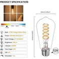 thumbnail image 2 of Austin Coast 16-Pack ST58 LED Bulbs, 6W (60W Equivalent), Warm White 2700K, E26 Base, Dimmable, Spiral Filament, Shatterproof, 2 of 9