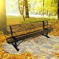 thumbnail image 7 of Gaonala 8 ft Heavy Duty Metal Park Bench with Backrest Portable Frame for Shopping Malls Stores Patios Decks Black, 7 of 7