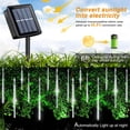 thumbnail image 2 of Solar Meteor Shower Rain Lights Outdoor, Waterproof Meteor Lights 8 Tubes 144 LED, Falling Raindrop Fairy String Lights for Tree Holiday Porch Yard Patio Roof Party Christmas Decoration ,Cool White, 2 of 7