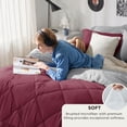 thumbnail image 3 of Juego de cama Bedsure Queen, edredón reversible, color burdeos, 7 piezas, 3 of 7