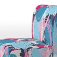 thumbnail image 3 of Designart "Blue and Red Strokes Geometric" Upholstered Patterned Accent Chair and Arm Chair, 3 of 5