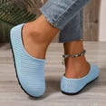 thumbnail image 4 of IUJSOY Slippers for Women Closed Toe Mules Knit Mesh Slip on Flats Shoes Lightweight Walking Shoes, 4 of 9