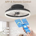 thumbnail image 4 of 16-inch Modern Ceiling Fan with Crystal Acrylic Ring Light, Hidden Blades, Remote & APP Control, Dimmable Flush Mount for Bedroom Living Room, 4 of 6