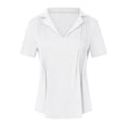 thumbnail image 4 of Cathalem T-Shirts pour Femmes Col Rond à Volants Manches Courtes à Pois, Blanc m, 4 of 4