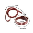 thumbnail image 3 of Yinanstore Heavy Duty Braided Metal Hook Comfortable Handle Dog Traction Rope Cowhide Training Rope Leash for Large and Medium Dogs , Brown Large Collar, 3 of 8