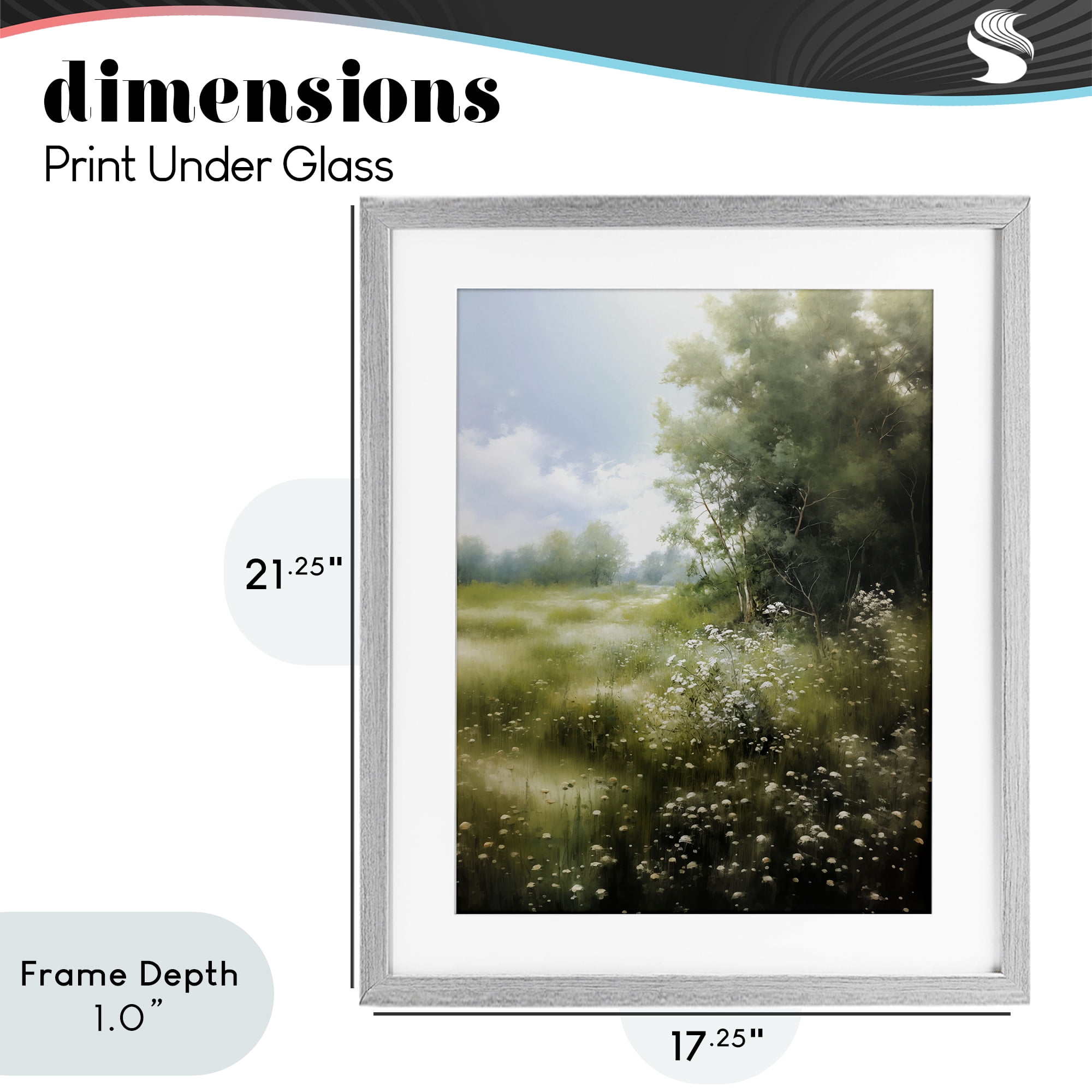 Stupell Industries Greener Pastures Landscape Gray Framed Print Under Glass, design by Heidi Kuntz