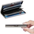 thumbnail image 2 of 2 Pcs Metallic Business Credit Card Holder (Silver) with RFID Blocking Technology, Cool Slim Metal Business Card Case - 6 Slots for Your Credit Cards, 2 of 5