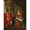 thumbnail image 2 of Charles Boit (after) 19x24 Gold Ornate Framed and Double Matted Museum Art Print Titled - Portrait of Queen Anne of England and George Prince of Denmark, 2 of 4
