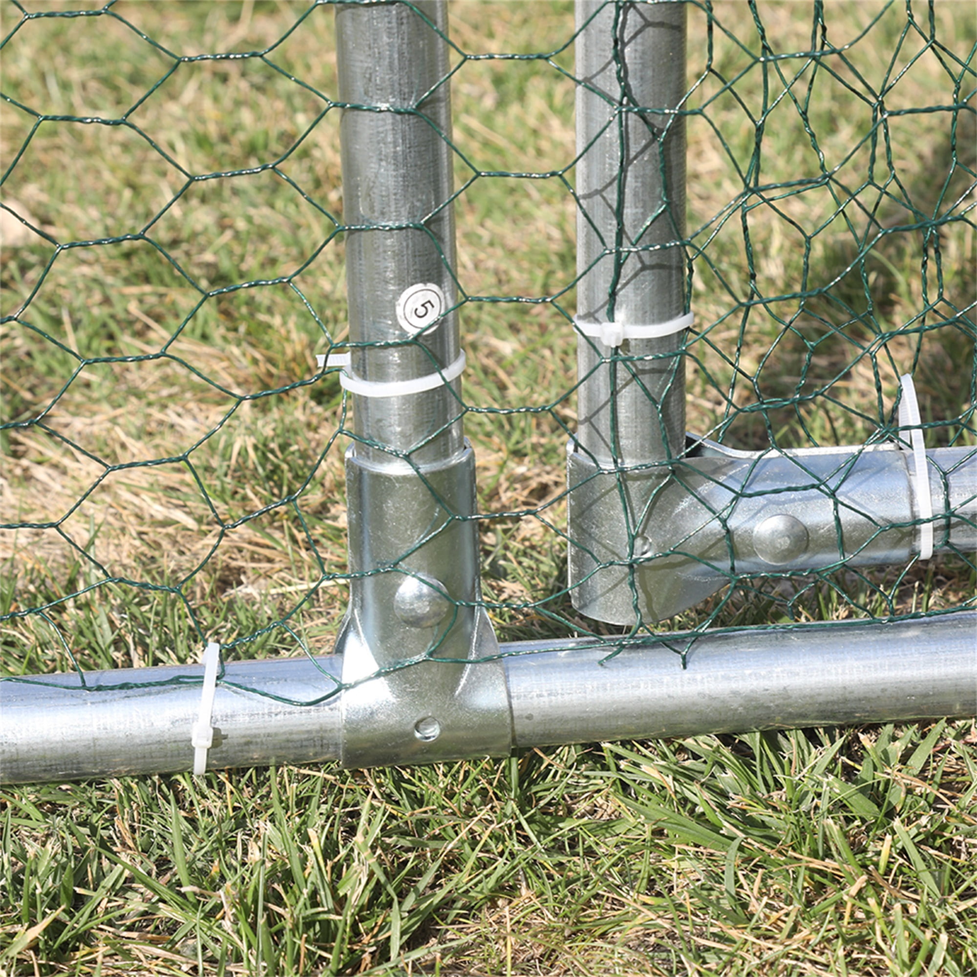 Pefilos 19.7'L Outdoor Large Chicken Coop, Walk-in Metal Poultry Cage Hen Run House Rabbits Habitat Pen with Waterproof and Anti-Ultraviolet Cover, Silver Pefilos 19.7'L Outdoor Large Chicken Coop, Walk-in Metal Poultry Cage Hen Run House Rabbits Habitat Pen with Waterproof and Anti-Ultraviolet Cover, Silver
