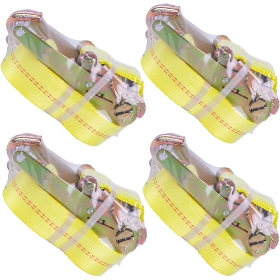 4 Pack Ratchet Strap Heavy Duty -2" x 27' Ratchet Tie Down Straps,Cargo Straps for Moving Appliances, Lawn Equipment, Motorcycle in a Truck