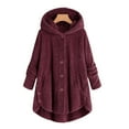 thumbnail image 2 of Manteau à Boutons pour Femmes, Haut à Capuche, Chandail Ample, 2 of 6
