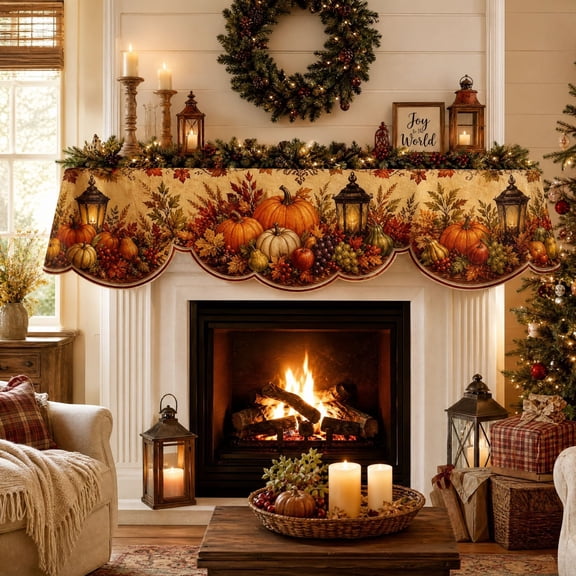 Darzheoy Thanksgiving Fireplace Banner, Decorative Hanging Signage, Harvest Tabletop Accent, Holiday Seasonal Display, Fall Decor for Wall Home Door Entryway