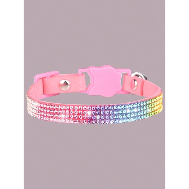 1pc Rhinestone Decor Pet Collar For Dog And Cat For All Season