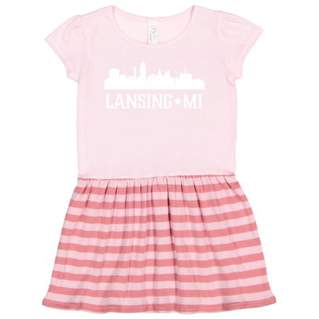 

Inktastic Lansing Michigan Skyline MI Cities Gift Toddler Girl Dress
