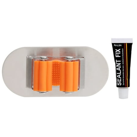 

Stainless Steel 360 Degrees Rotating Broom Holder Mop Rack For Laundry Room Toilet Home Bathroom Living Room Garage Semicircle Base