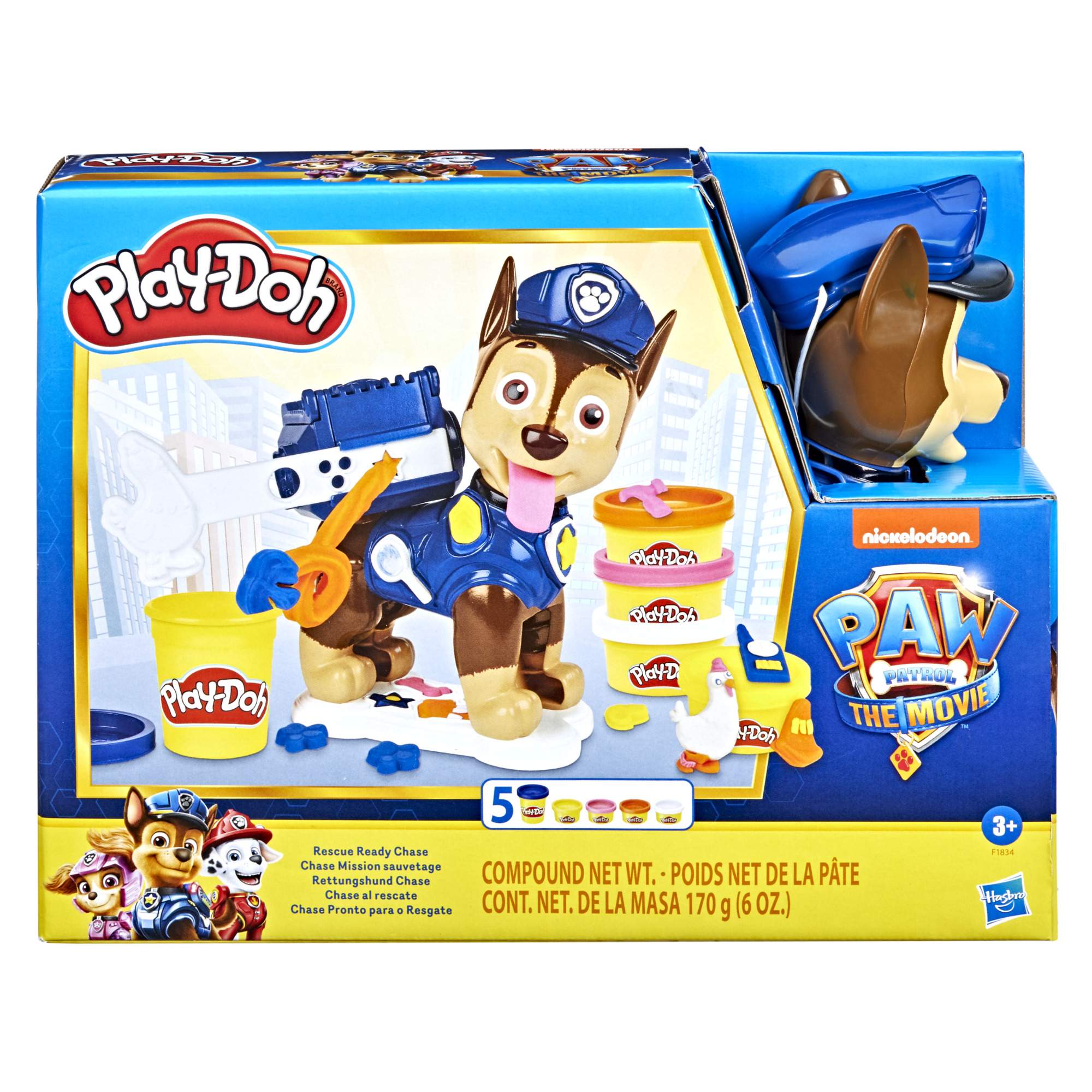 Play-Doh PAW Patrol Rescue Ready Chase Toy for Kids 3 Years and up with 5 Cans