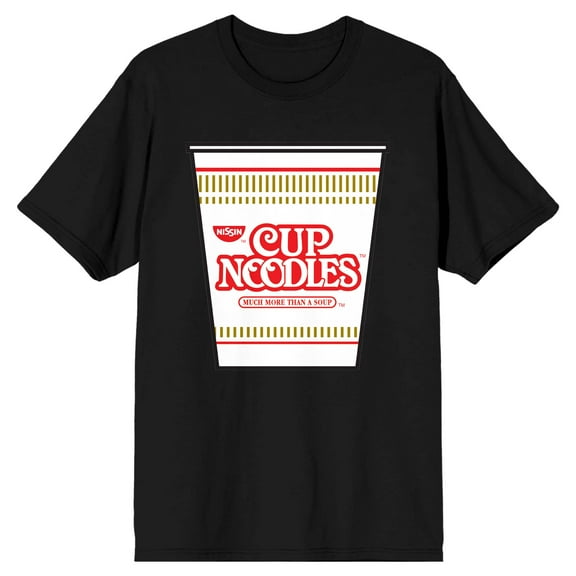 Nissin Instant Cup Noodles Logo and Cup Men's Black Graphic Tee-3XL