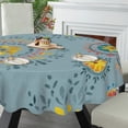 thumbnail image 3 of Eveokoki Floursack Autumn Round Tablecloths 60 Inch Holiday Tablecloth Decor Autumn Winter Table Cloth Polyester Fabric Season Outside Table Cover for Kitchen Outdoor Indoor Party, 3 of 5