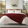 thumbnail image 3 of EVERGRACE Stewart Red Christmas Plaid Chenille Throw Blanket for Couch, Super Soft Cozy Tartan Checkered Throw Blanket with Tassels, Lightweight Plush Chenille Knit Throw for Christmas Decor, 60"x80", 3 of 8