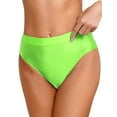 thumbnail image 2 of DPOIS Women's Glossy Seamless Briefs Underwear Stretchy High Waist Bottoms Briefs Fluorescent Green L, 2 of 5