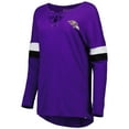 thumbnail image 2 of Women's New Era  Purple Baltimore Ravens Athletic Varsity Lightweight Lace-Up Long Sleeve T-Shirt, 2 of 3