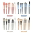 thumbnail image 2 of Juego de 8 brochas cosméticas de maquillaje, brocha para rubor, brocha para base, brocha para sombra Meterk Marfil, 2 of 7