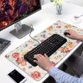 thumbnail image 2 of Long Mouse Pads for Desk,Pioneer Flower Floral Print Pattern Desk Mats on Top Of Desks, Desk Mouse Pad Extra Large with 3mm Non-Slip Base and Stitched Edge for Gaming,Office,Work,Home 31.5"x15.7", 2 of 6