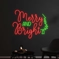 thumbnail image 2 of Custom Merry And Bright Neon Sign, Merry Christmas Led Sign, Bar Neon Home Decor, 2 of 5