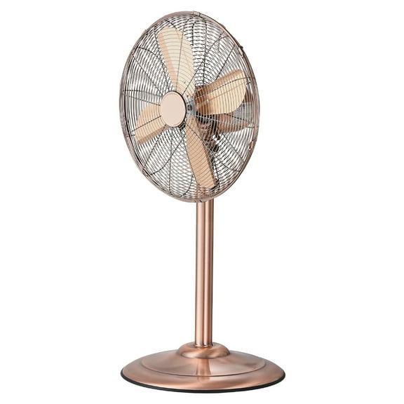 KFFKFF Commercial Stand Fan, 16 Inch 75-Degree Swivel Fan, Height Modifiable Upright Fans with 3 Variable Speeds, High Intensity Floor Fans for Bedroom, Lounge, Home, Workspace, Copper