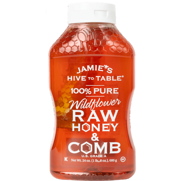 Jamie's Hive to Table 100 Wildflower Honey Raw Honey & Comb, 24 Oz