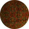 thumbnail image 1 of Ahgly Company Indoor Round Persian Yellow Traditional Area Rugs, 6' Round, 1 of 4