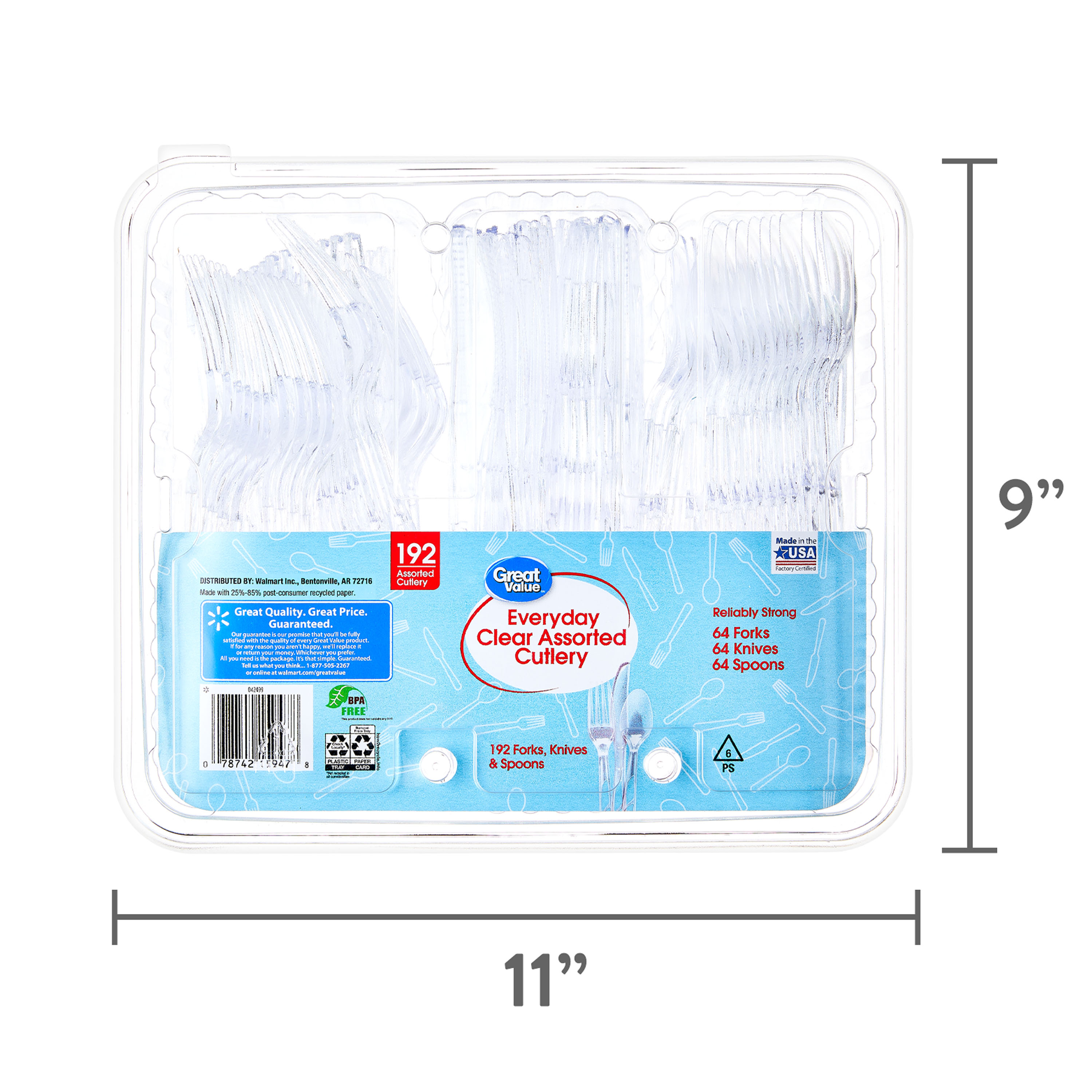 Great Value Clear Plastic Assorted Cutlery, 192-Count photo 8
